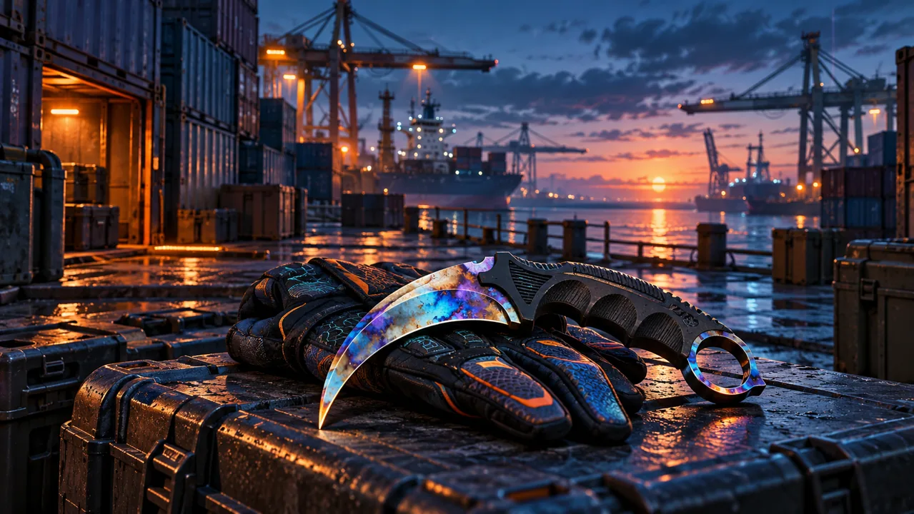 Decorative knife, gloves and sniper loadout artwork